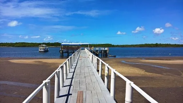 Barra do Cunhaú: o embarque para os barcos Barra do Cunhaú: o embarque para os passeios náuticos