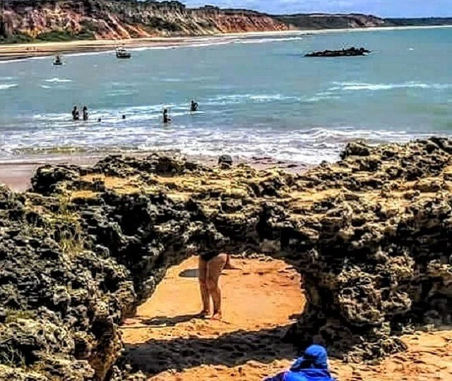 Praia do Amor: view of the pierced rock Beaches of João Pessoa: View From the pierced rock on Love Beach